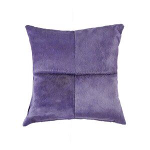 Natural Home Decor Torino Cowhide Pillow | 1-Piece | Purple | 18"x18"
